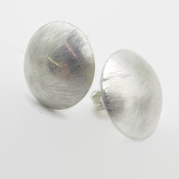 Brushed Silver Dome Disc Studs