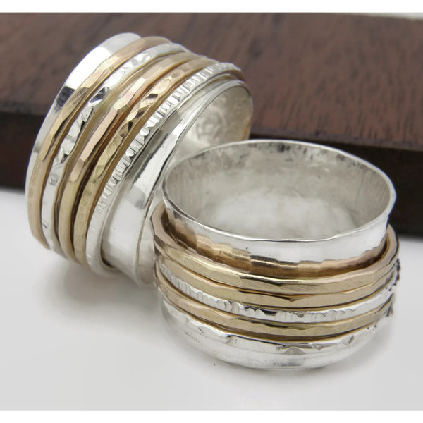 Pro and Con - Gold and Silver Spinner Ring
