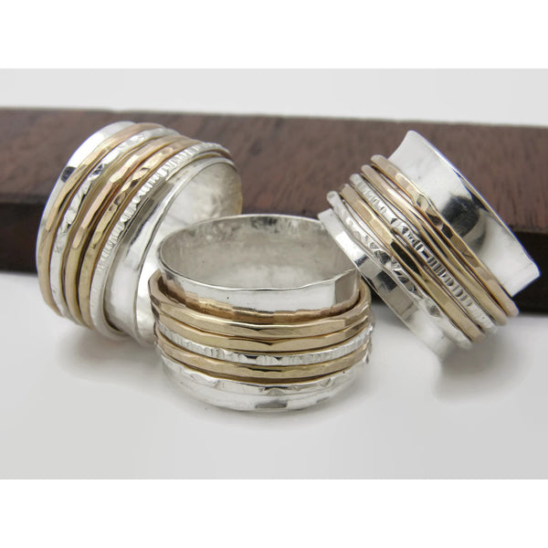 Pro and Con - Gold and Silver Spinner Ring