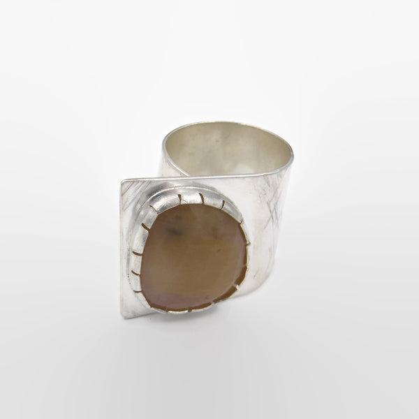 Corundum Fold Over Ring-Rust Orange