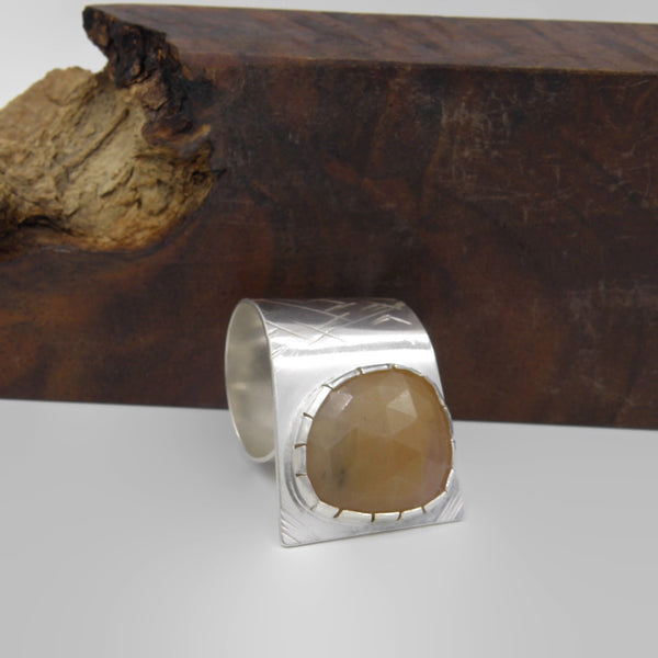 Corundum Fold Over Ring-Rust Orange