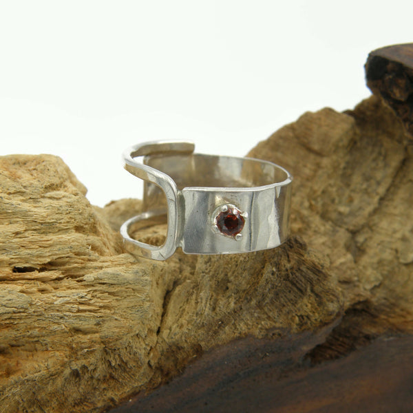 Half and Half with Garnet Ring