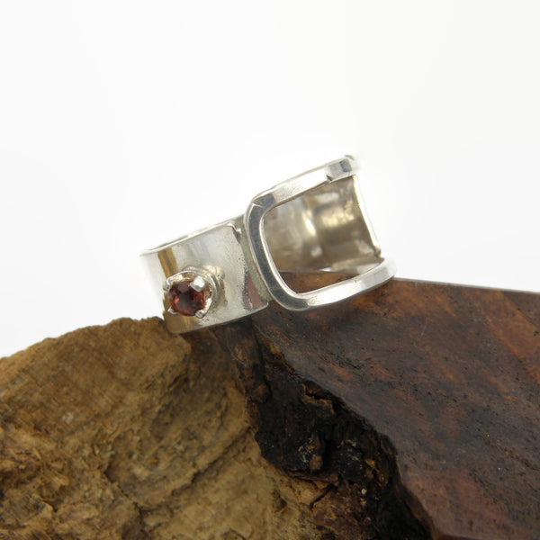 Half and Half with Garnet Ring