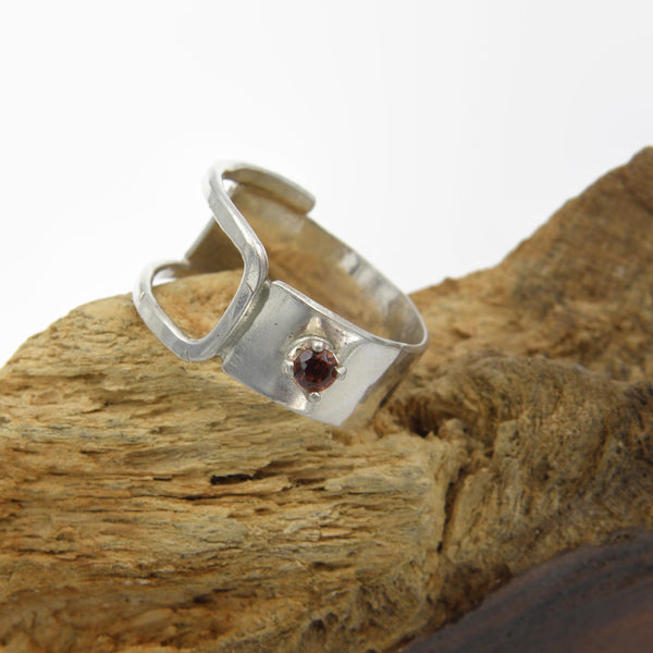 Half and Half with Garnet Ring
