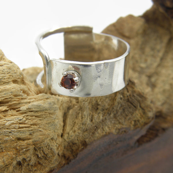Half and Half with Garnet Ring