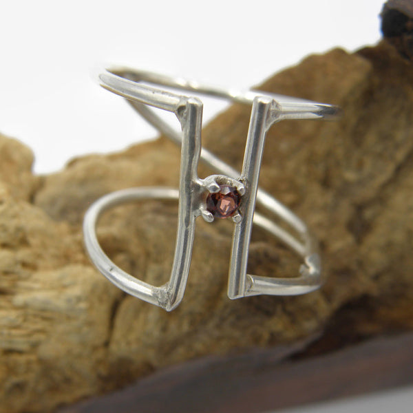 Negative Space Garnet Ring