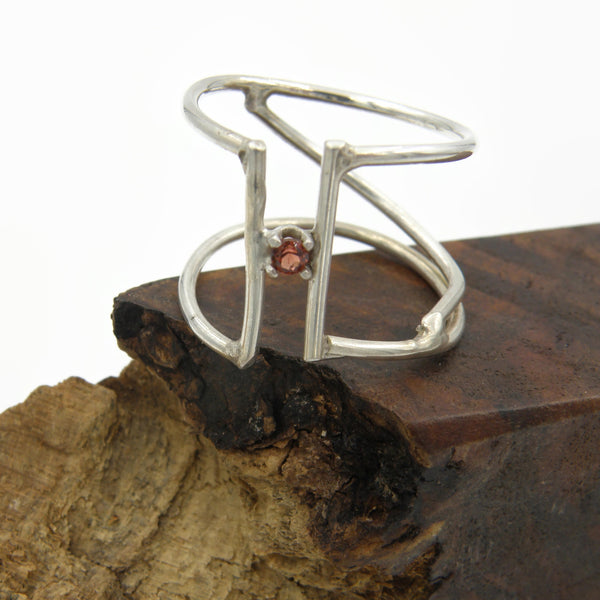 Negative Space Garnet Ring