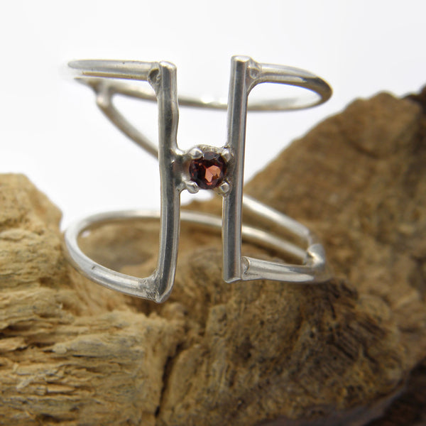 Negative Space Garnet Ring