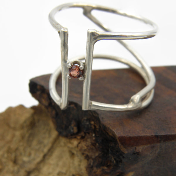 Negative Space Garnet Ring