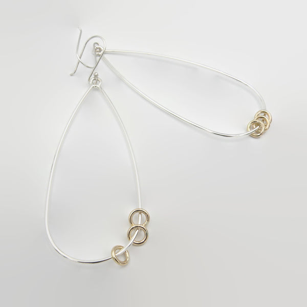 Two Tone Tear Drop Kinetic Dangles