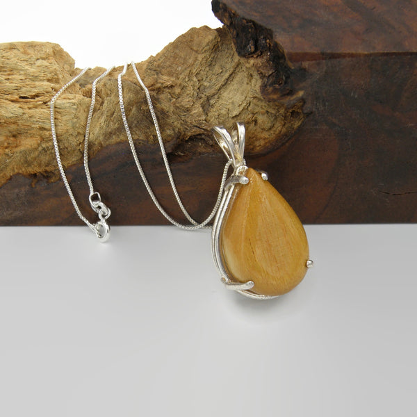 Yellow Heart Wood Necklace