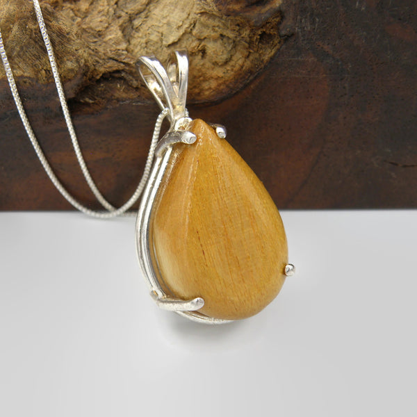 Yellow Heart Wood Necklace