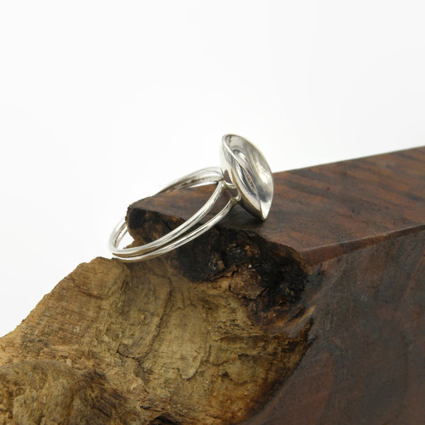 Sterling Silver Ring- Double Band Scoop Ring