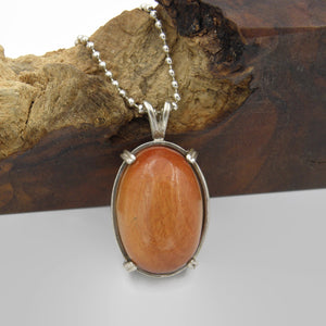 Pink Ivory Oval Wood Necklace