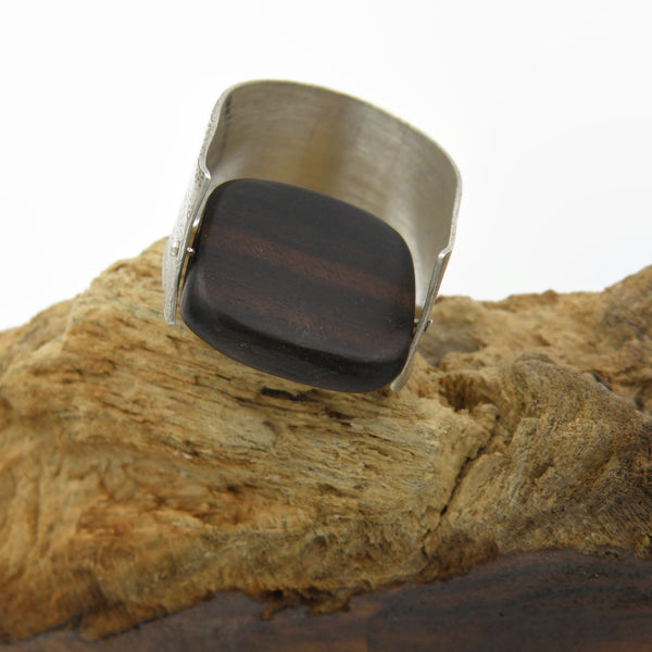 Wood and Sterling Ring