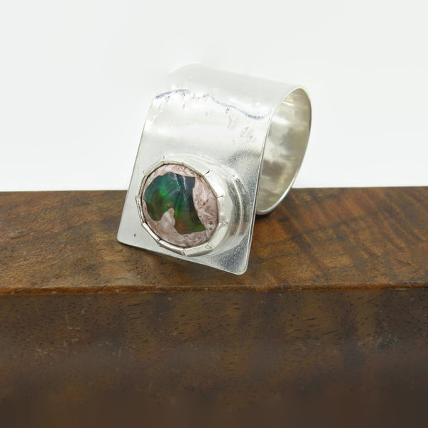 Cantera Opal Fold Over Ring Green