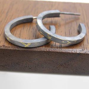 Gold Inlay Crossroads Small Hoops