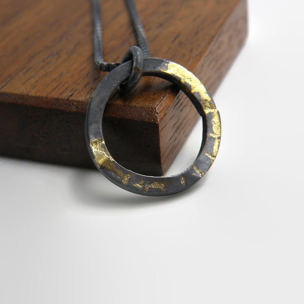 Gold Inlay Fulfillment Circle Necklace