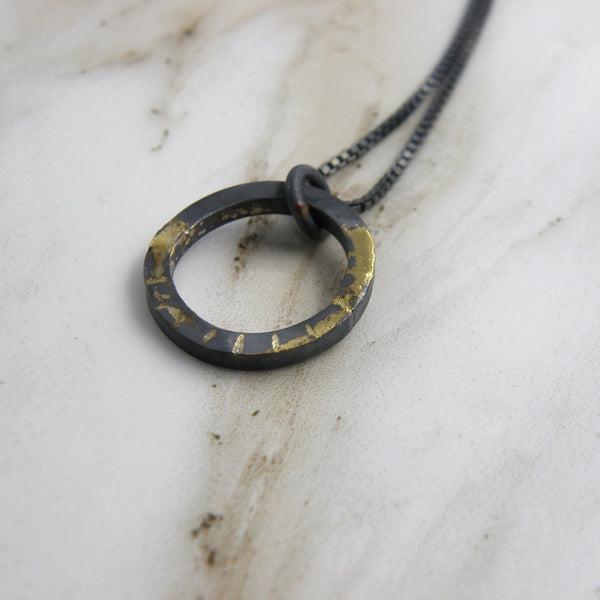 Gold Inlay Fulfillment Circle Necklace