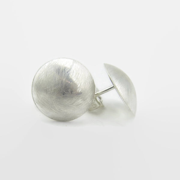 Brushed Silver Dome Disc Studs