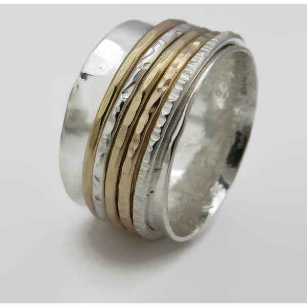 Pro and Con - Gold and Silver Spinner Ring